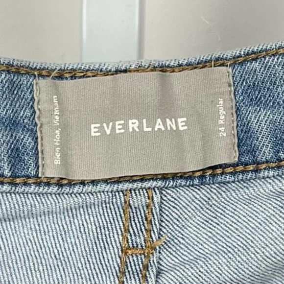 Everlane High Rise Five Pocket Jeans Zip Fly Light Wash Blue Denim 24 Regular - Picture 3 of 8